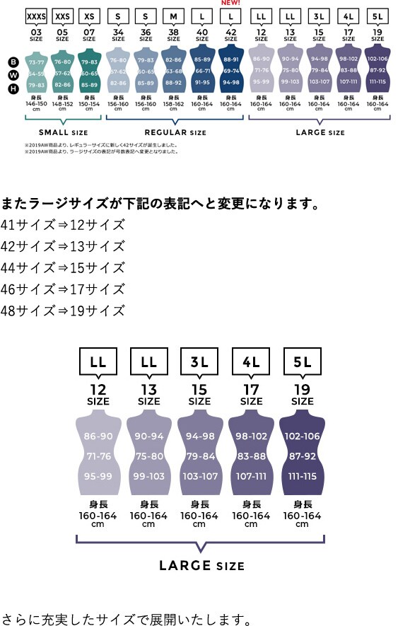 新しいサイズとラージサイズのサイズ表記変更 Indivi インディヴィ の公式通販 ワールド オンラインストア World Online Store