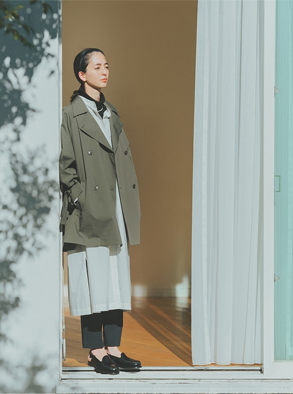 22SS HYKE PERTEX TRENCH COAT KHAKI サイズ4（HYKE – TIME